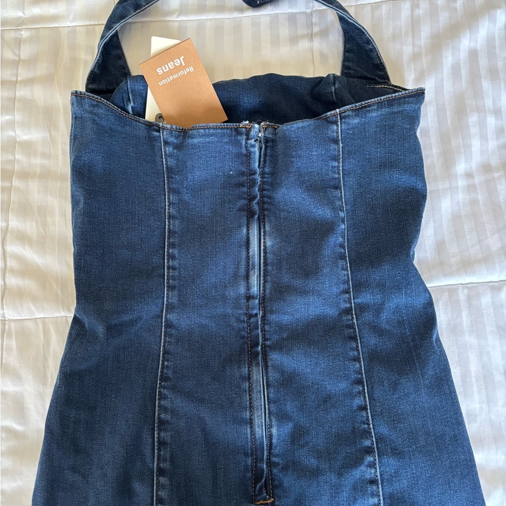 Reformation Kendi Sleeveless Denim Midi Dress NWT brand new - Picture 9 of 15